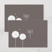 Carte de numéro de table rustique taupe Two Dandel (Devant / Derrière)