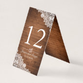 Carte de numéro de table Rustique Wood & White Lac (Front)