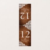 Carte de numéro de table Rustique Wood & White Lac (Outside Unfolded)