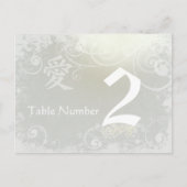 Carte de numéro de table Silver Cloud Kanji Love S (Devant)