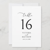 Carte de numéro de table Simple Black Calligraphy (Devant)