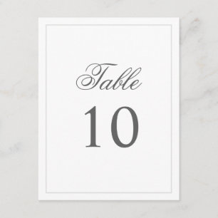 Carte de numéro de table simple et élégante