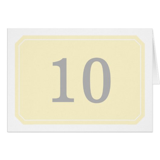 Carte de numéro de table simple et élégante jaune (Devant Horizontal)