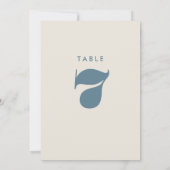 Carte de numéro de table simple Gras Bleu (Dos)