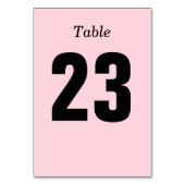 Carte de numéro de table simple, rose et noire (Dos)