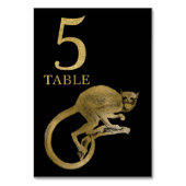 Carte de numéro de table singe animal de la jungle (Dos)
