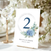 Carte de numéro de table SINI Blue Hydrangea