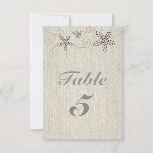 Carte de numéro de table STARFISH ELEGANCE Fête de (Devant)