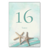 Carte de numéro de table Starfish Lace et Aqua Rib (Par défaut)