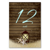 Carte de numéro de table Starfish Rustic Wood et L (Dos)