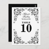 Carte de numéro de table Stylé noir et blanc (Devant / Derrière)