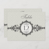 Carte de numéro de table Taupe de la gamme Art Déc (Devant / Derrière)