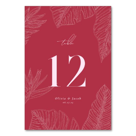 Carte de numéro de table Tropical moderne (Par défaut)