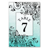 Carte de numéro de table turquoise et Black Fancy (Par défaut)