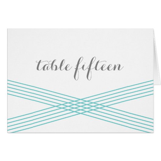 Carte de numéro de table Turquoise Modern Deco (Devant horizontal)