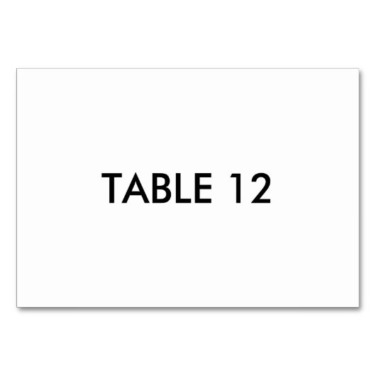 Carte de numéro de table unique de célébration hor (Dos)