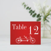 Carte de Numéro de Table Vélo Double Rouge Fantais (Debout devant)