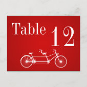 Carte de Numéro de Table Vélo Double Rouge Fantais (Devant)