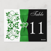 Carte de numéro de table verte, blanche, noire rec (Dos)