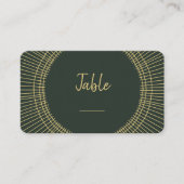 Carte de numéro de table verte et or Art nouveau (Devant)