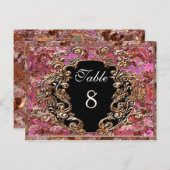 Carte de numéro de table victorien Madelina (Devant / Derrière)