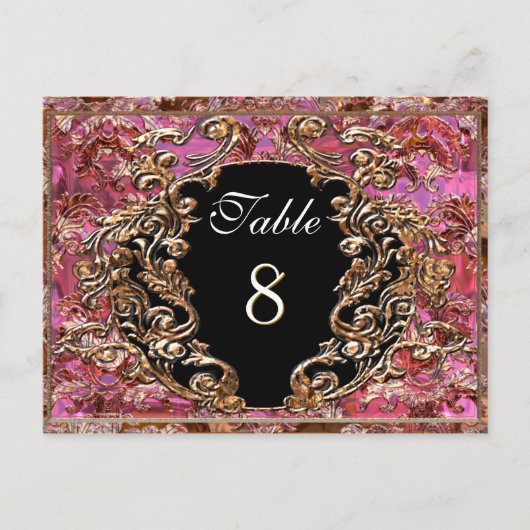 Carte de numéro de table victorien Madelina (Devant)