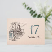 Carte de numéro de table Wedding Express (Debout devant)