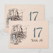 Carte de numéro de table Wedding Express (Devant / Derrière)