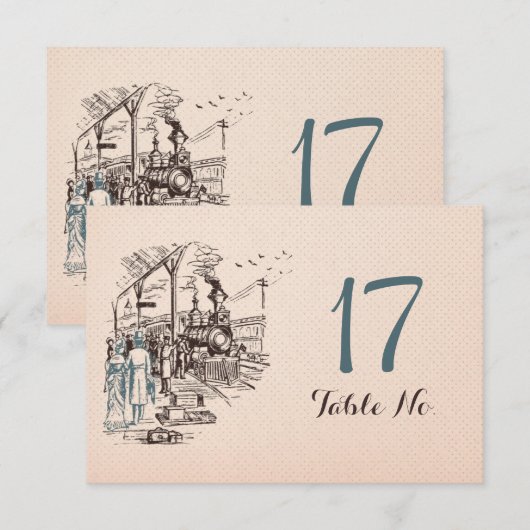Carte de numéro de table Wedding Express (Devant / Derrière)