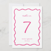 Carte de numéro de table Whimsical Pink Mariage (Dos)