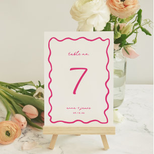 Carte de numéro de table Whimsical Pink Mariage