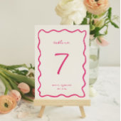 Carte de numéro de table Whimsical Pink Mariage