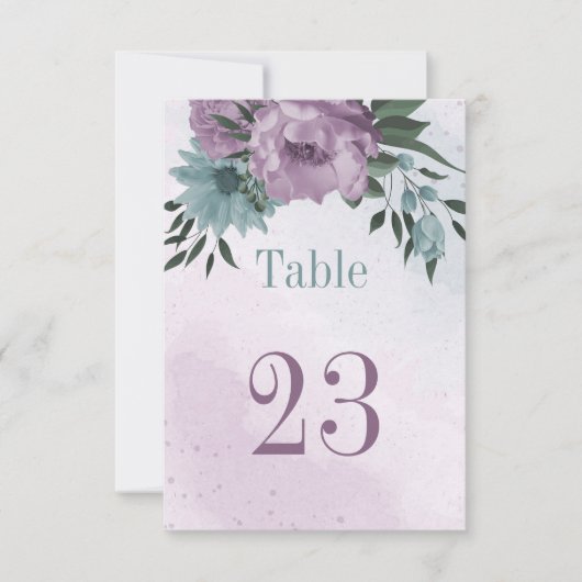 carte de numéro de tableau botanique des fleurs bl (Devant)