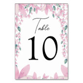 Carte de numéro de tableau Charming Pink Wisteria (Dos)