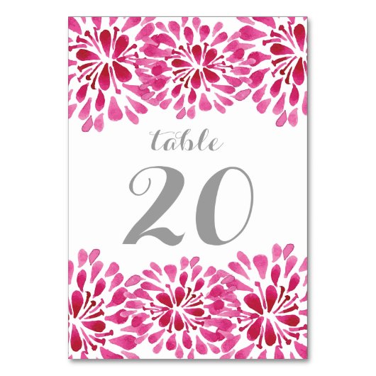 Carte de numéro de tableau Chrysanthemum rose Wate (Par défaut)
