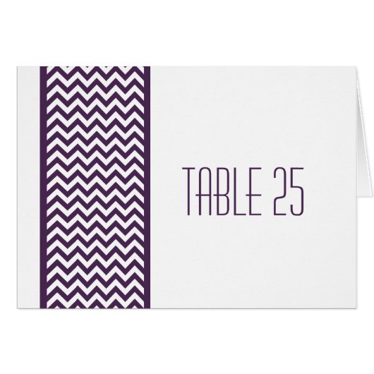 Carte de numéro de tableau de bord Purple Chevron (Devant horizontal)