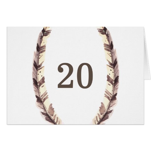 Carte de numéro de tableau de bordure en plumes (Devant horizontal)