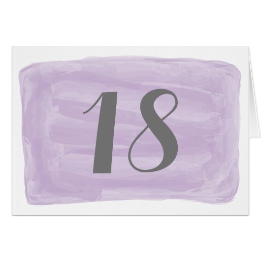 Carte de numéro de tableau de couleur d'eau violet (Devant horizontal)