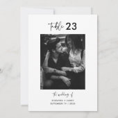 Carte de numéro de tableau de la calligraphie blan (Dos)