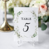 Carte de numéro de tableau de l'aquarelle verte te