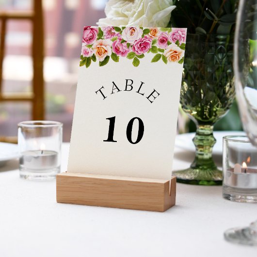 Carte de numéro de tableau de l'arche de fleurs ro