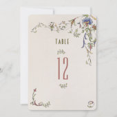 Carte de numéro de tableau de l'élégance botanique (Devant)