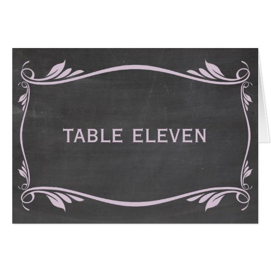 Carte de numéro de tableau de tableau Lilac Flourd (Devant horizontal)