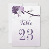 carte de numéro de tableau des fleurs violettes ro (Dos)