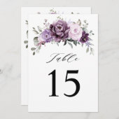Carte de numéro de tableau des nuances de Mariage  (Devant / Derrière)