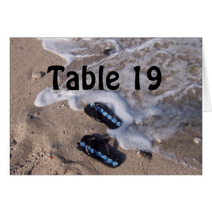 Carte de numéro de tableau des sandales à tongs de