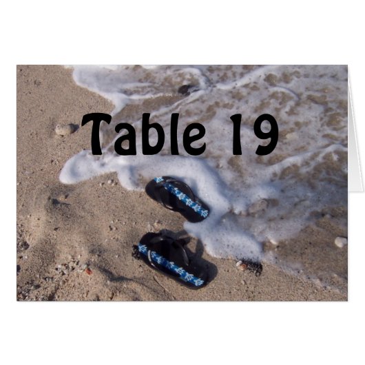 Carte de numéro de tableau des sandales à tongs de (Devant Horizontal)