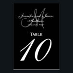 Carte de numéro de tableau du Mariage de monogramm<br><div class="desc">Cartes de numéro de table de Mariage noir et blanc avec monogramme de plateau personnalisé. Conception par Elke Clarke ©2008. Customisez avec vos noms de mariée et de mariée, nom de famille des nouveaux mariés, date initiale monogramme et date mariage. Commandez une par table avec chaque numéro de table mais...</div>
