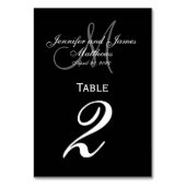 Carte de numéro de tableau du Mariage de monogramm (Dos)