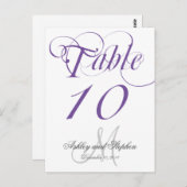 Carte de numéro de tableau du Mariage de monogramm (Devant / Derrière)